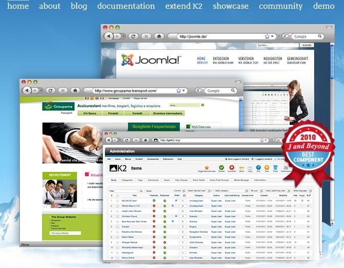 K2 - Free Joomla blog Extensions