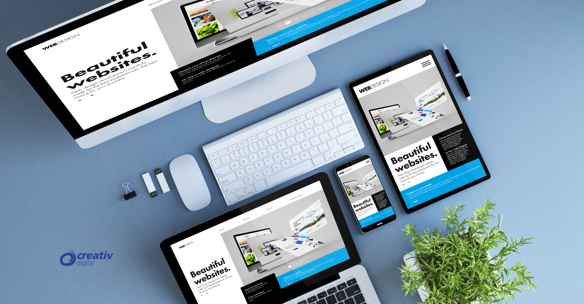 Computer and gadgets for building website